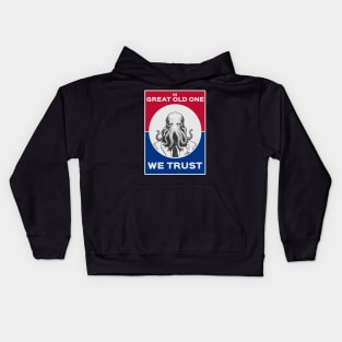 Cthulhu For President USA 2024 Election Red Blue - In Great Old One We Trust Kids Hoodie